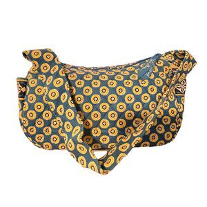 Vera Bradley Retired 2008 Riviera Blue Maggie Handbag 10x6 20" Strap GUC